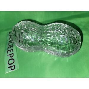 Vintage 3D Crystal Covered Peanut Container Serenade Candy Dish Godinger